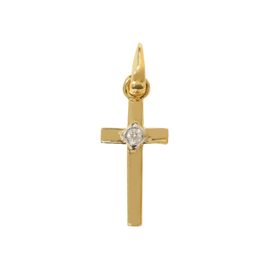 18K Diamond Cross Stylish Pendant